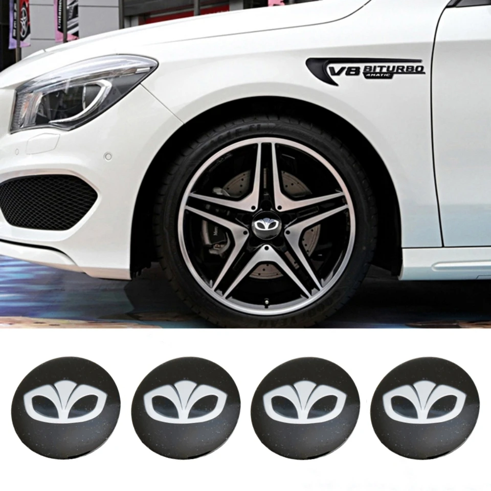 Nové 4ks Universal Wheel Center Emblem Emblem Hub Stickers príslušenstvo pre Daewoo Adventra Aveo Damas Evanda Gentra Kalos Lacetti Lanos