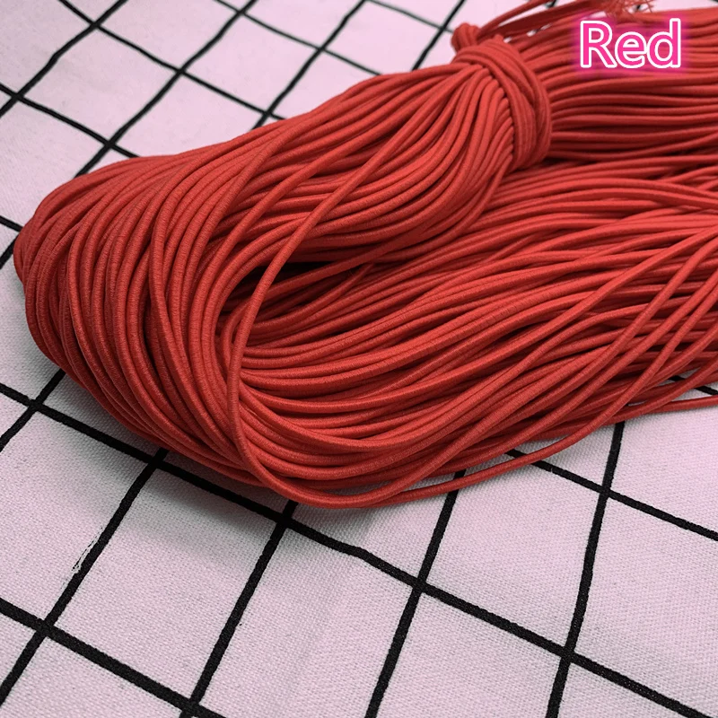 NOVÉ 5 YARD 2 mm 2,5 mm červené vysoké elastické guľaté gumové pásmo Elastická šnúra pre šperky výroby DIY doplnky