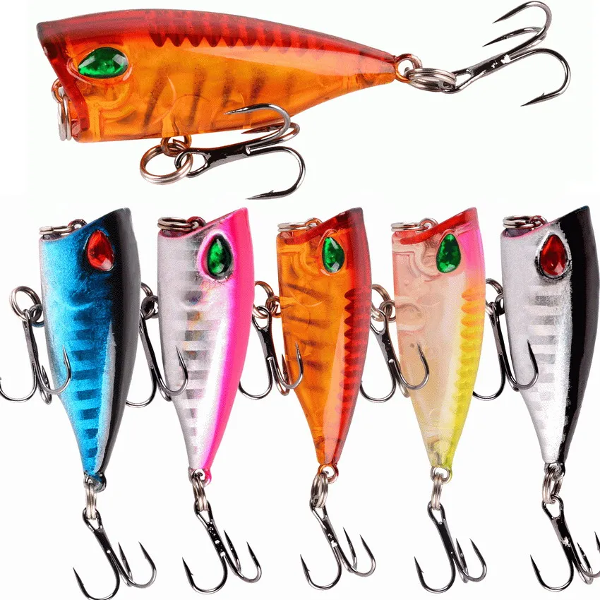 Nové 5ks 4 cm 3g Mini popper tvrdé návnady Minnow Rybolov naláka