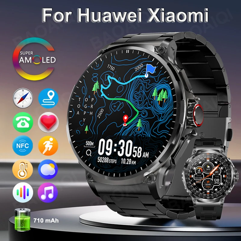 Nové 710 mAh Bluetooth Call Smart Watch Men Sport Fitness hodinky 1,85 