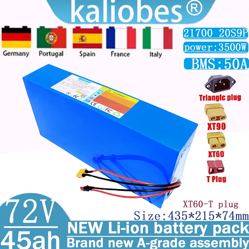 Nové 72V 45AH 20S9P 21700 Littium Batéria s 3500 W vstavanou vstavanou solárnou batériou 50A BMS pre plavecké člny a lode