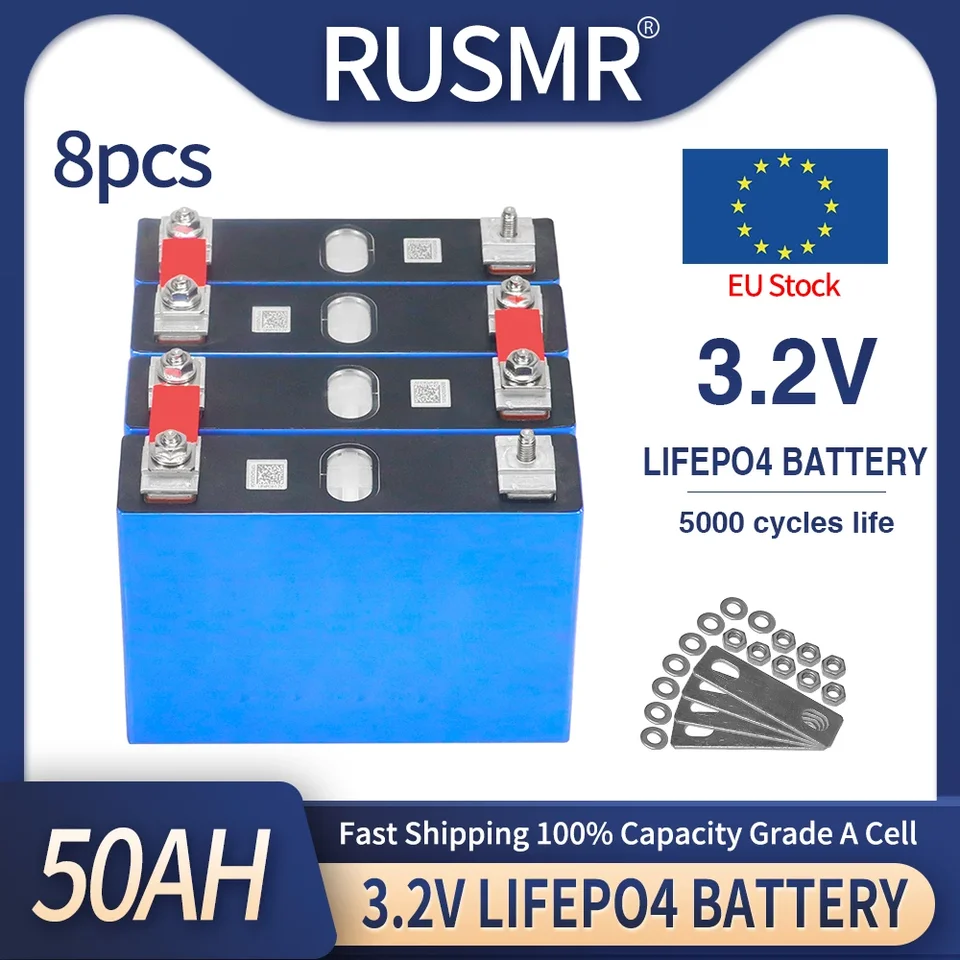 Nové 8ks 3,2V 50AH LIFEPO4 lítiumfosfátové batérie batérie DIY 12V 24V 36V 48V 50AHADA AKO SOLÁRNE ČKETNÉ ZADARMO