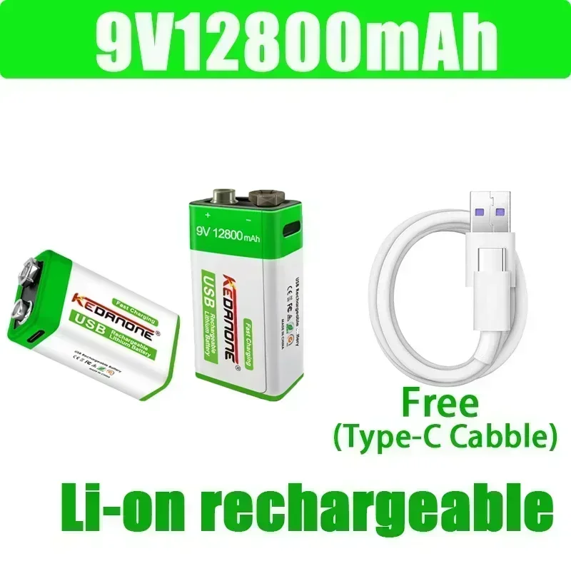 Nové 9V 12800 mAh Li-Ion Nabíjateľné batérie micro USB batérie 9 V lítium pre multimetrové mikrofónové hračky diaľkové ovládanie KTV Používanie