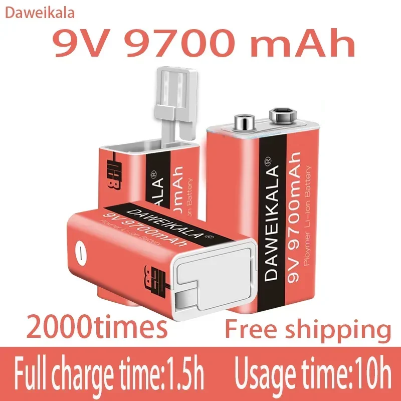 Nové 9V 9700 mAh Li-Ion Nabíjateľné batérie micro USB batérie 9 V lítium pre multimetrové mikrofónové hračky diaľkové ovládanie KTV Používanie