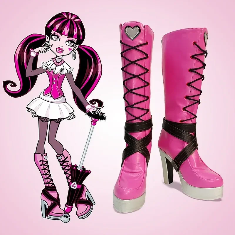 Nové anime cosplay topánky Monster High Draculaura topánky Halloween doplnky vyrobené na objednávku Mn9