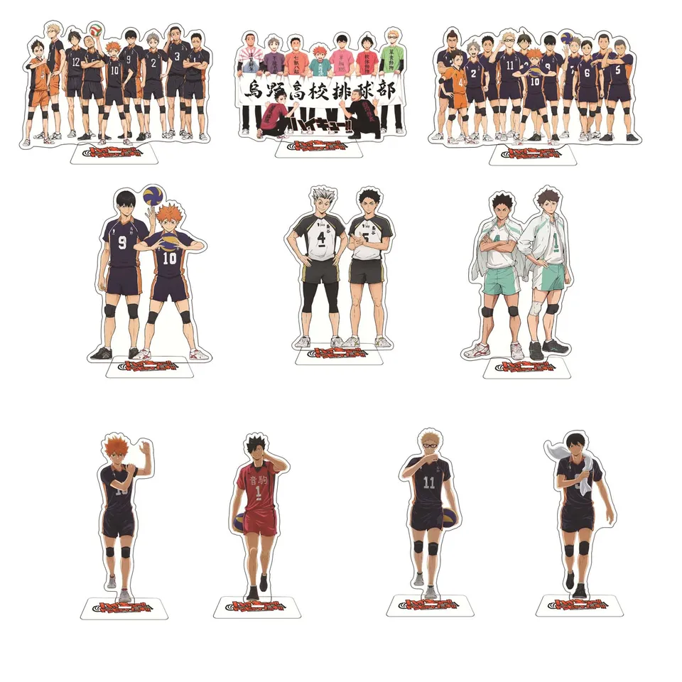 Nové anime haikyuu !! Akrylový stojan figurín modelu tanierový tanier volejbalové chlapci akčné figúrky Ozdoby anime aktivity stola dekor