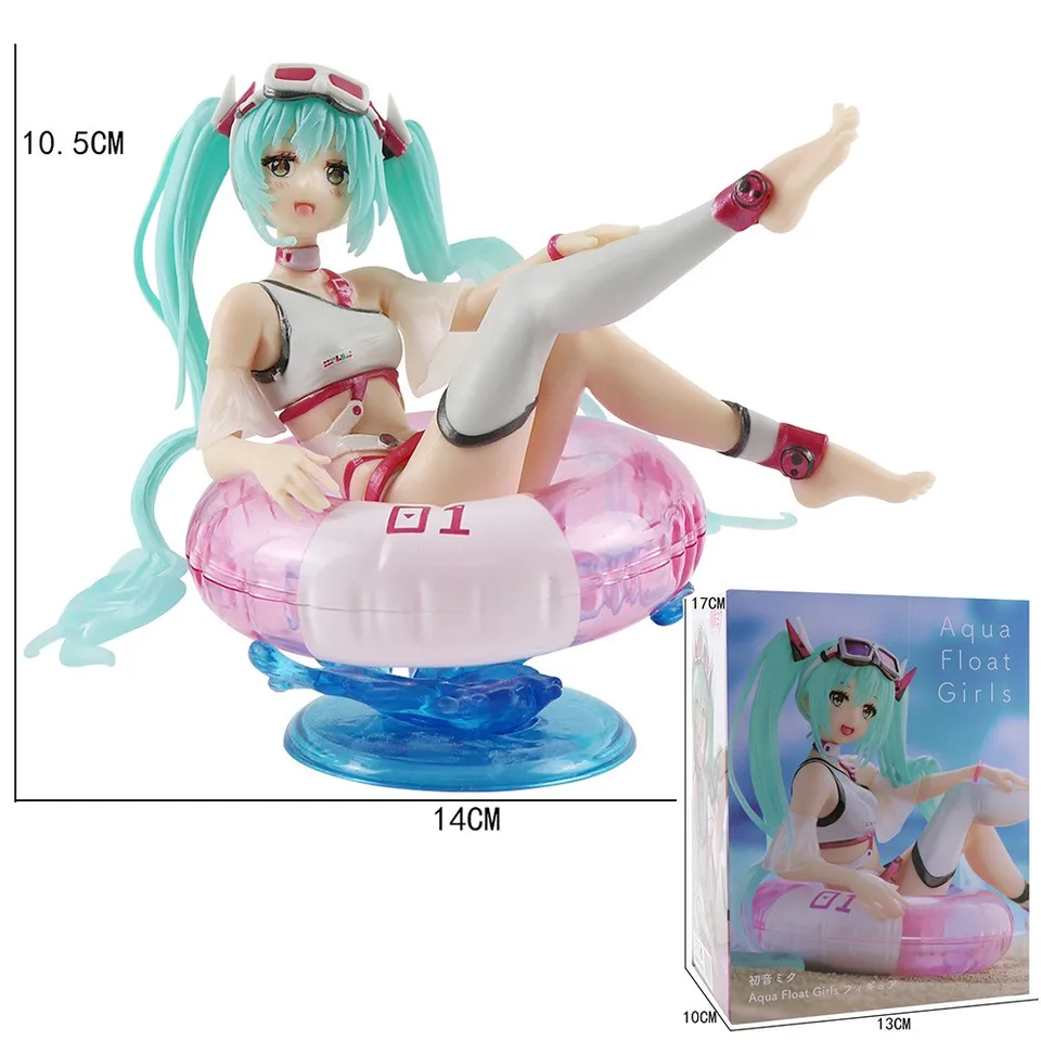 Nové anime hatsune Miku Akčné figúrky letné bikiny kúpal prsteň sladké dievčatá PVC akčné figúrky Model Zhromažďovanie hračiek pre stolné počítače