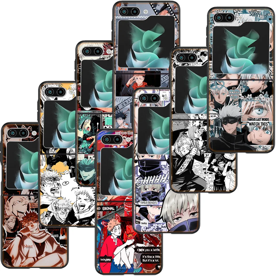 Nové anime jujutsu kaisen clear telefón pre samsung galaxy z flip6 5g flip5 5g flip4 3 Z Flip Black Cover Shell Coque Hard PC