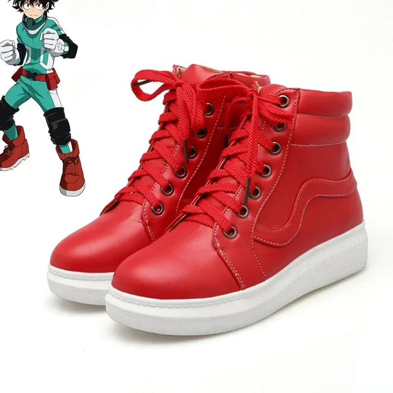Nové anime moje hrdinské akademickú obec cosplay topánky penzión Sakura midoriya izuku deku pendek pertempran topánky Red Pu Leiter V Leather V