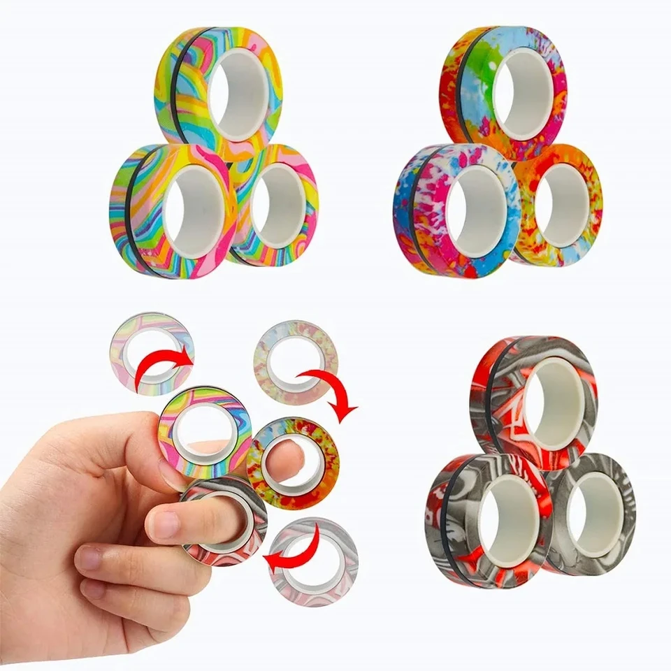 Nové antistresové magnetické prstene Magnetický náramok Ring Unzip Hray Antistreks Fidget Hračky pre deti