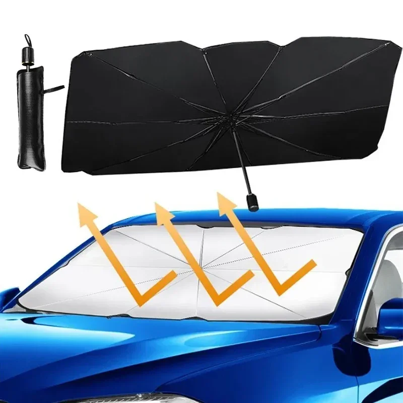 Nové auto Sunshade dáždnik Ochranny slnečný odtieň predné slnečné letné letné slnko Interiér ochrana predného skla Automatické zatienenie