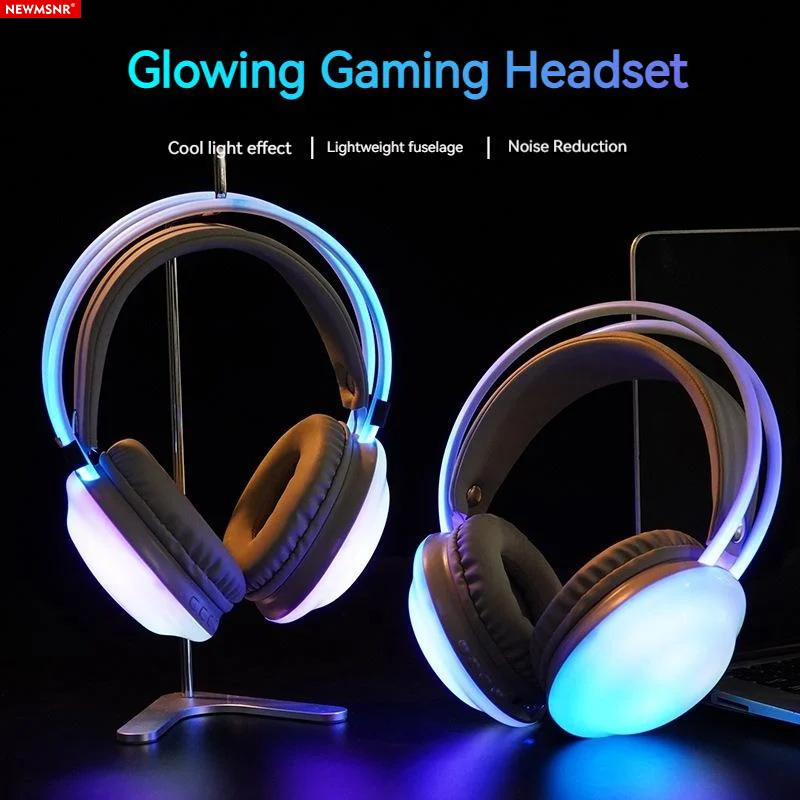 Nové bezdrôtové slúchadlá Bluetooth RGB tečúce farebné lampy hlavy HEFI stereofónny šumový redukcia herných náhlavných súprav s mikrofónom