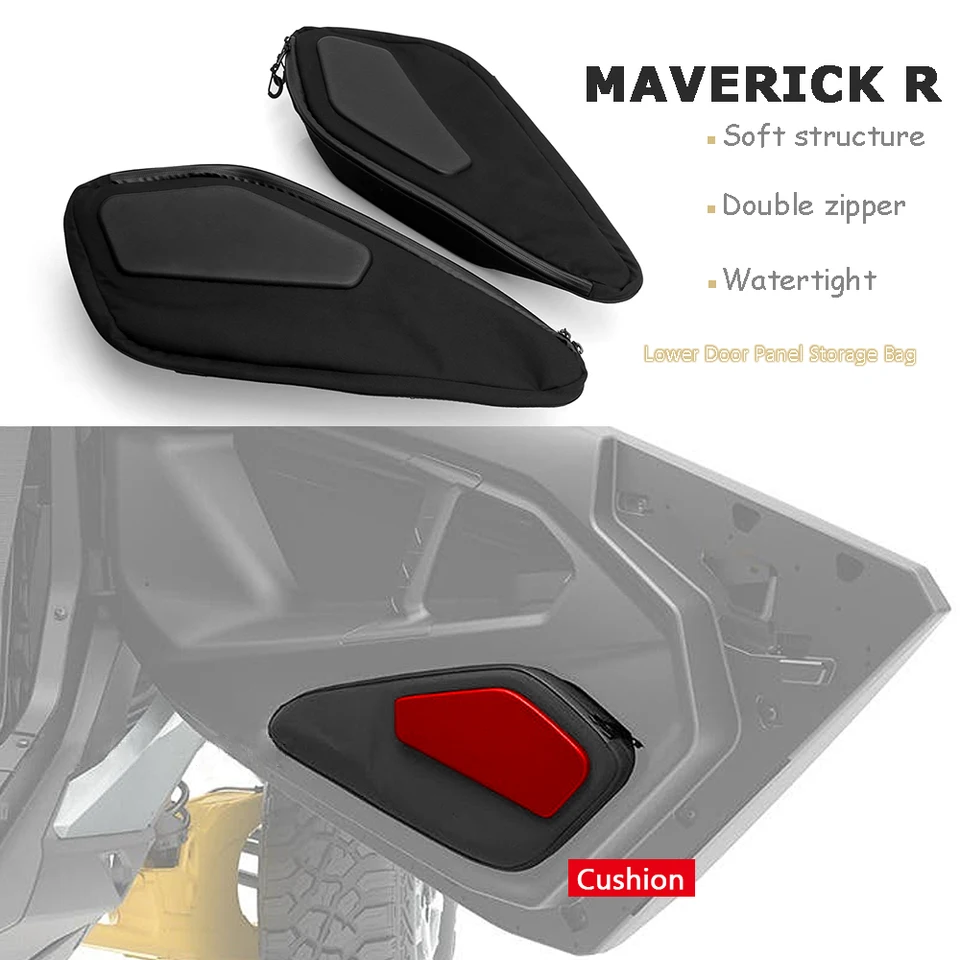 Nové bočné úložné vrecko vodiča pre cestujúcich dolných dverí vrecká na dolné dvere Cushion UTV pre Can-Am Maverick R Black pre Can Am Maverick R