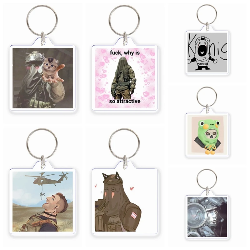 Nové Call of Duty Pink Ghost Acryl Album Keyring Video Game COF Skull Maska Konig Pink Anime Retro retro Keychain Priatelia Gamer