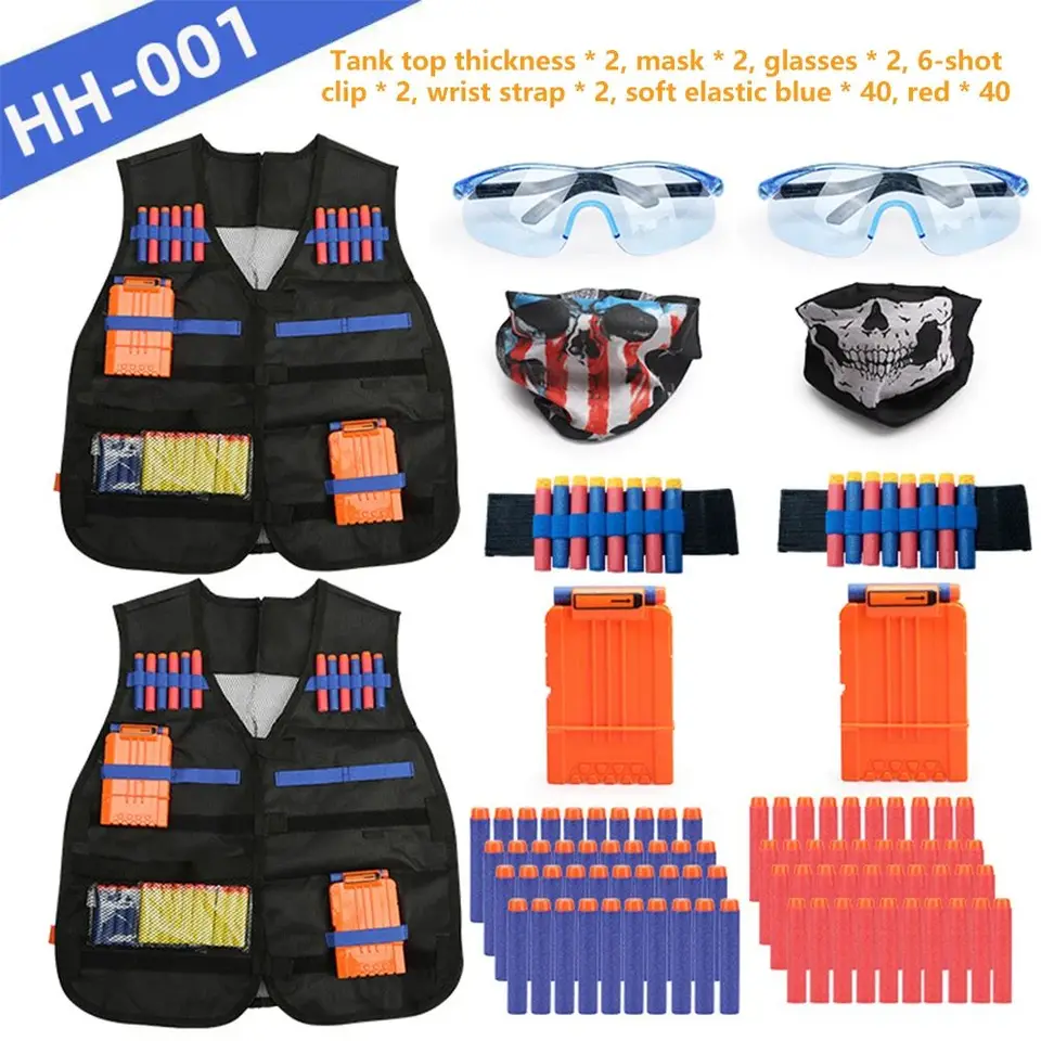 Nové deti taktické vesty súpravy súpravy pre Nerf n-Strike Elite Series Outdoor Game Kids Tactical vest Držiteľ súpravy Hračky
