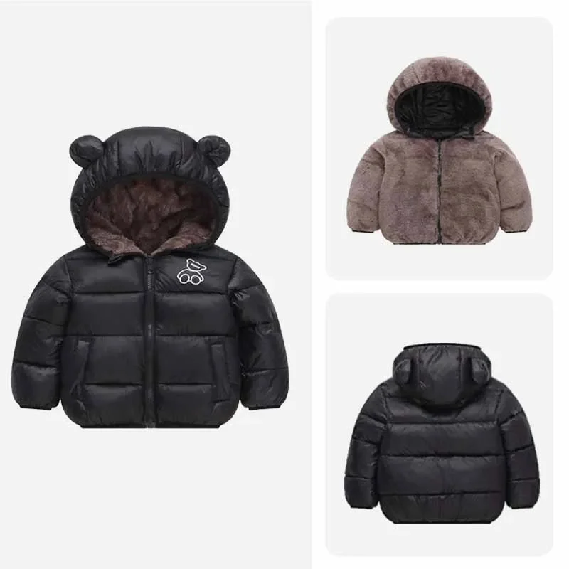 Nové detské karikatúry Down Jacket Boys zips s kabátom Wintergirls Polded Tascle Cute Cyt