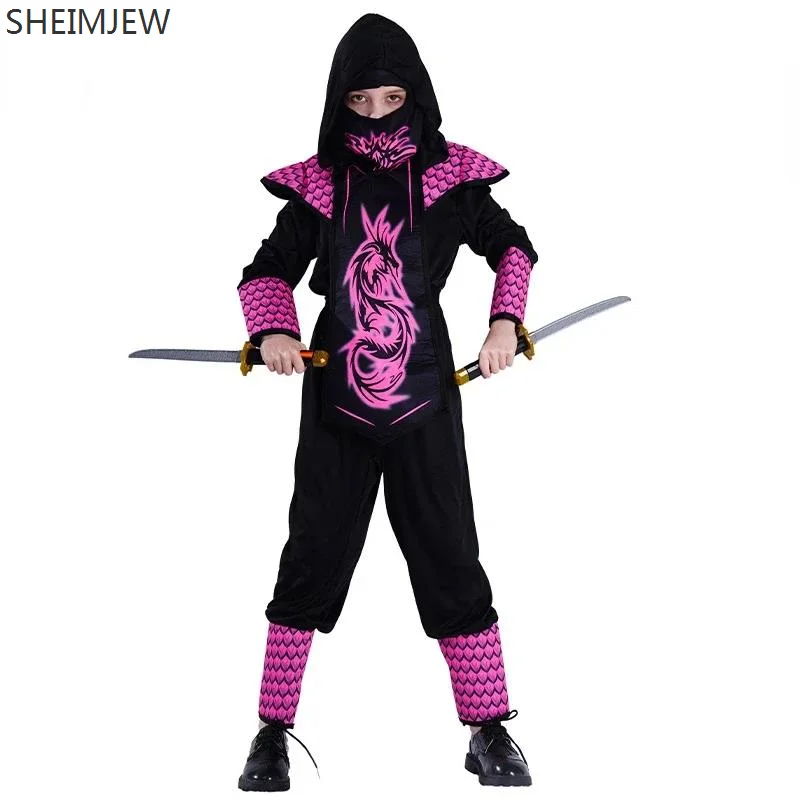 Nové detské ružové dievča Ninja Cosplay kostým Halloween Roleplay ninja kostýmy karnevalové party pódium Performance