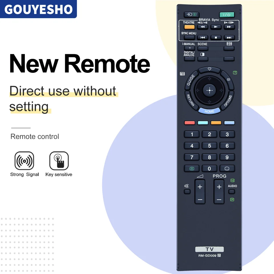 Nové diaľkové ovládanie RM-GD009 pre Sony Bravia TV KDL-32EX500 KDL-46EX500 KDL-55EX500