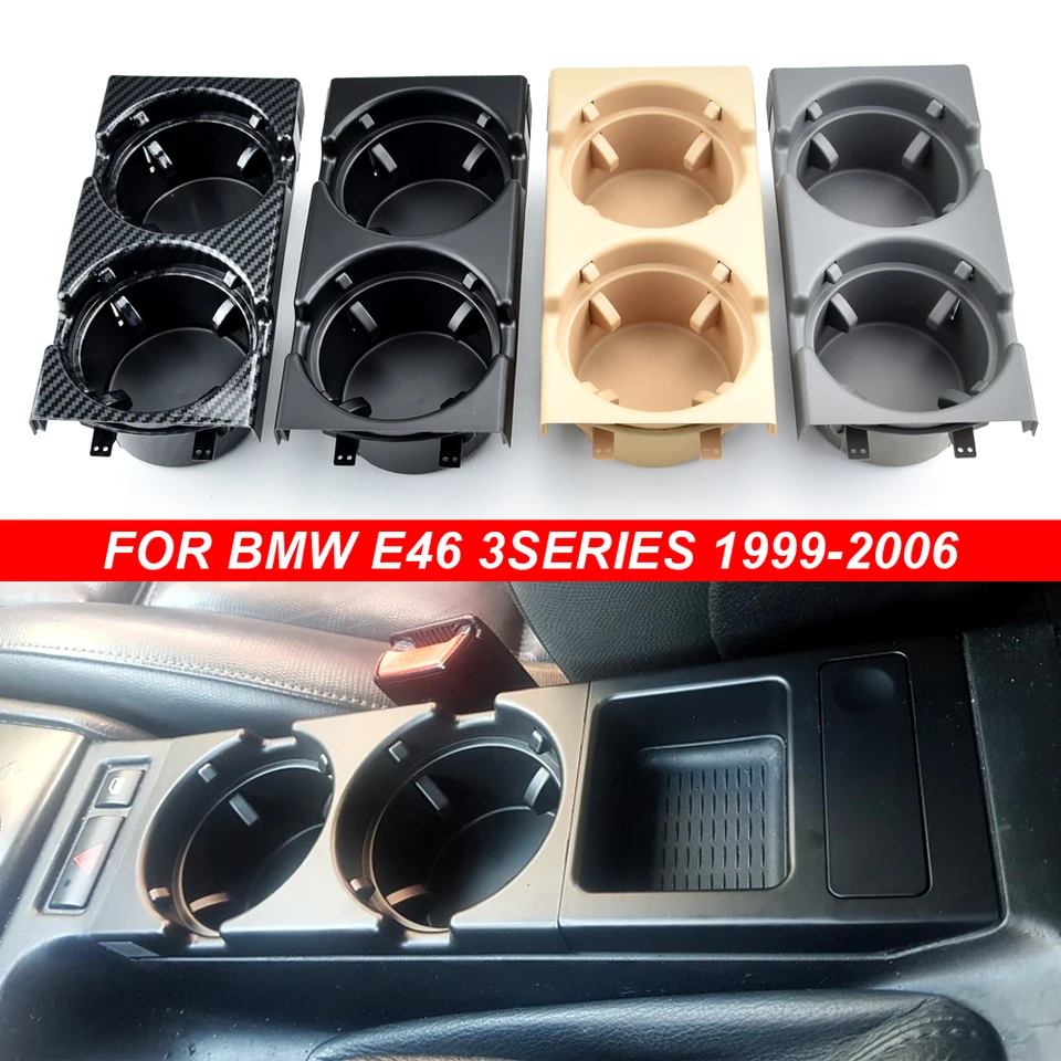 Nové dvojdierkové autá Styling Front Center Console Storage Coin + Pohár držiaka pre BMW E46 Series 1999-2006 51168217953