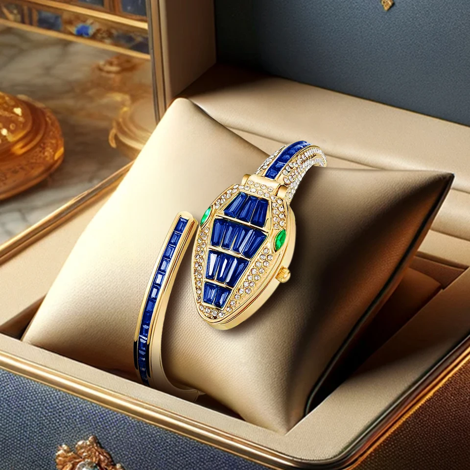 Nové dámske hodinky v tvare hada v tvare módne, veľké, špičkové, ľahké luxusné, elegantné a všestranné Quartz Watch