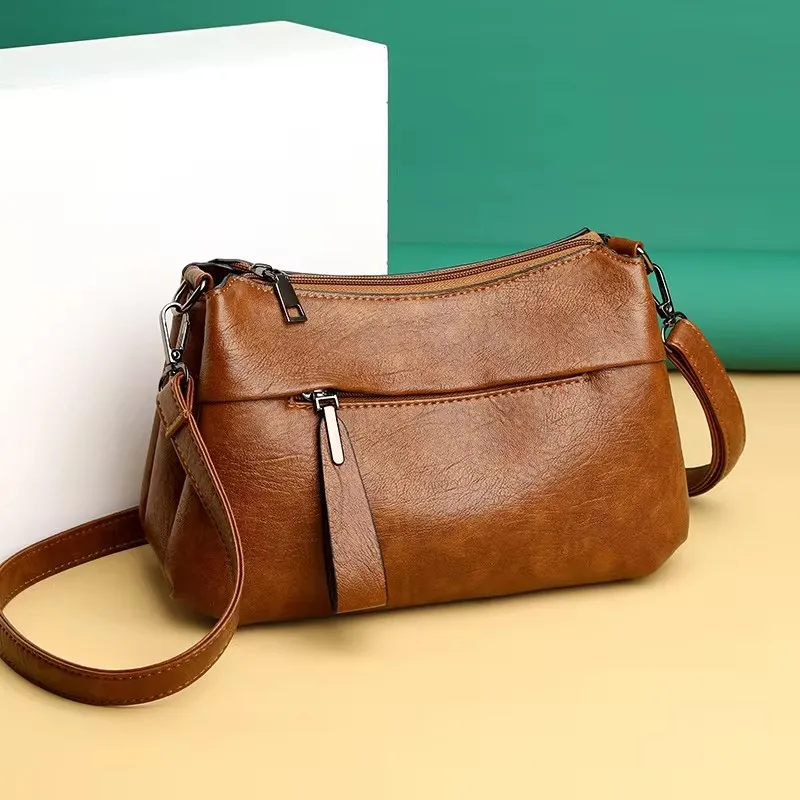 Nové dámske ramenné kabelka módna atmosféra Crossbody Messenger Bag Dámska matka s veľkou kapacitou kabelka mäkká kožená taška