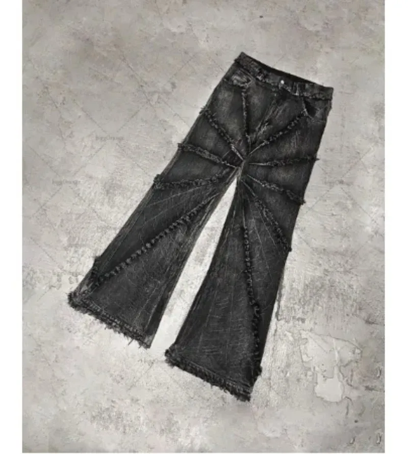 Nové džínsy Y2K American Retro Sense pre ničenie Burr hip hip džínsy pánske nohavice punk harajuku gotické rovné džínsy na ulici Wear