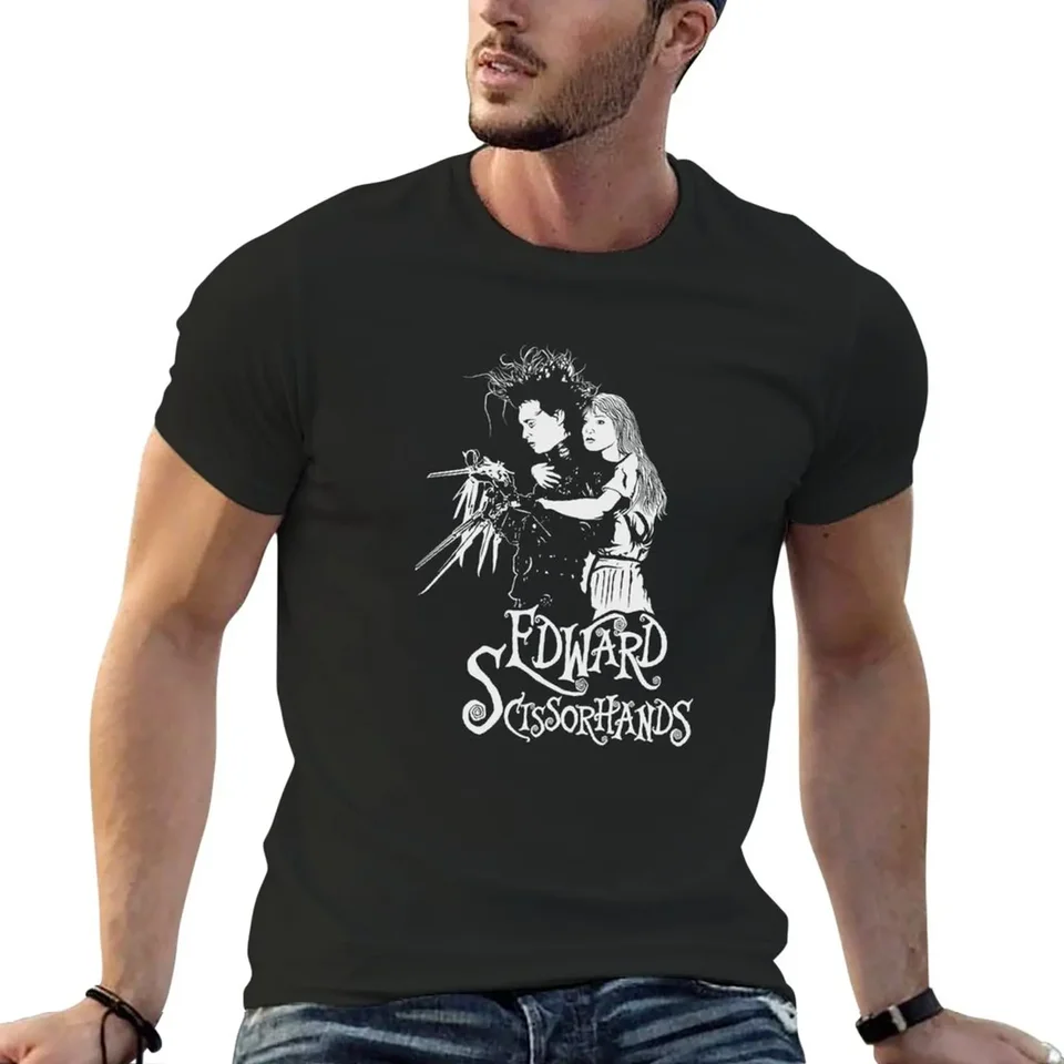 Nové Edward Scissorhands biele tričko Man Clothrys Rýchle sušenie tričko hippie oblečenie pánske košele balenie
