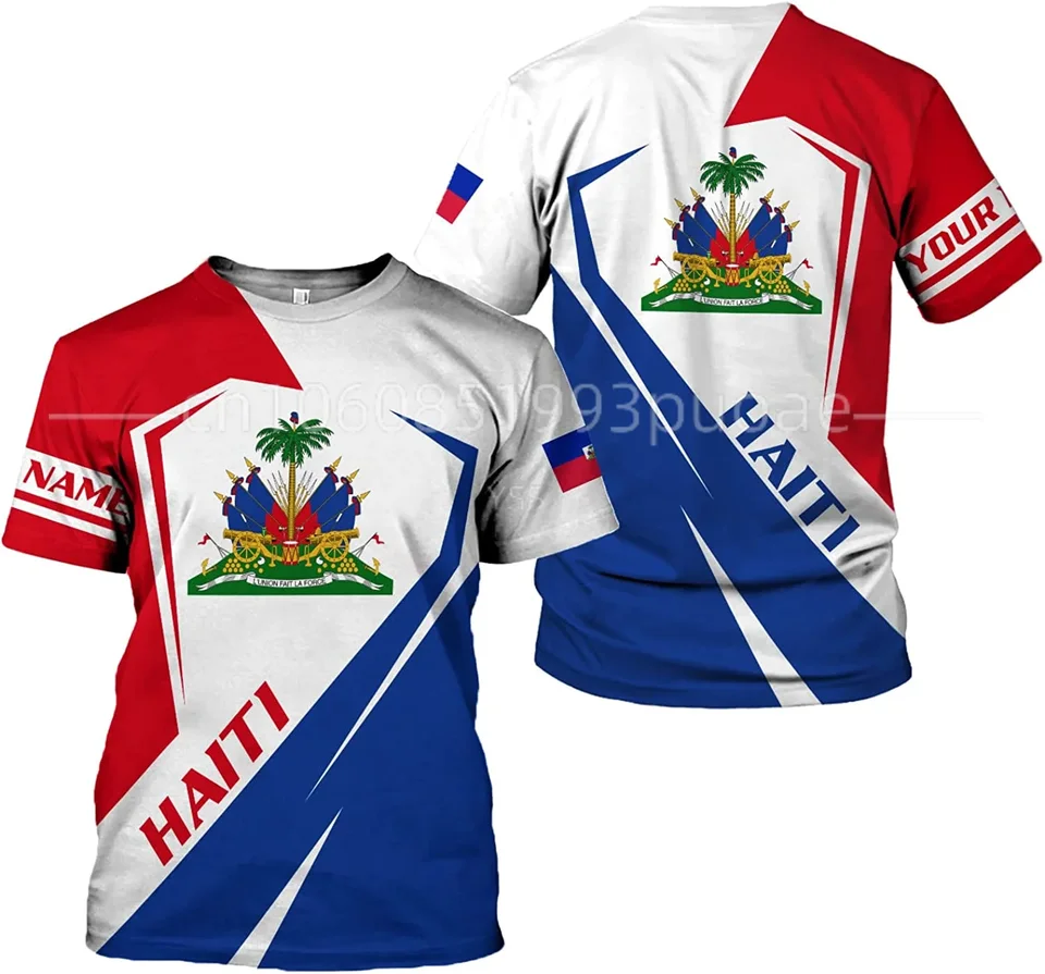 Nové Haiti National Flag Tričko Haiti 3D tlačia