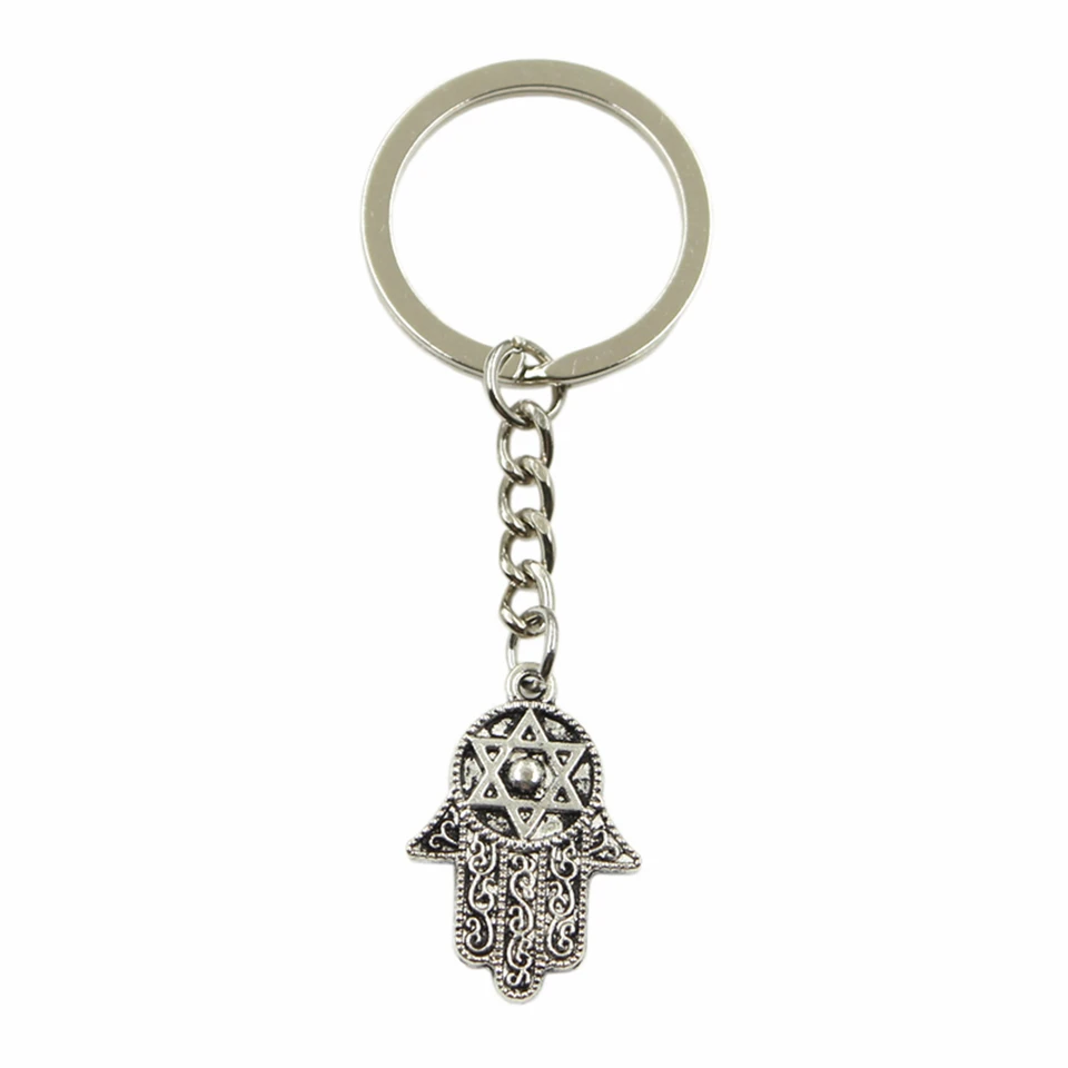 NOVÉ HOT MEN KLYN KEY KEY Kľúčové reťaze Klávesové kľúče Darček šperky strieborná farba hamsa palmová fatima Hand hviezda Davida Pendant Great Promotion