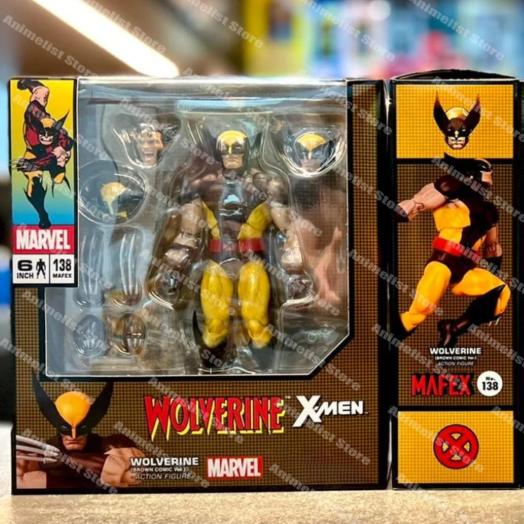 Nové hračky CT hračky Wolverine Figure Brown Comic MAFEX 138 X-MEN Akčná figúrka shf anime figurína ko modelovej socha hračky hračky vianočné darčeky