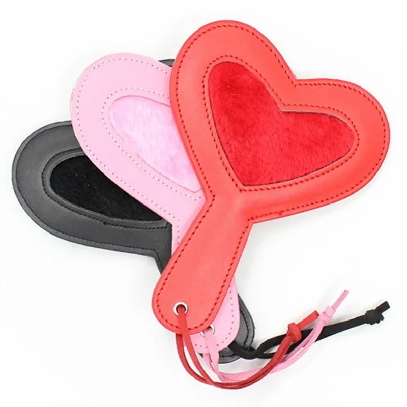 Nové hrubé ozdobné kožené výprask Paddle fetish sex pre dospelých hier pre milenca bdsm sexy bič bič flogger Heart Sex Flirting hračky