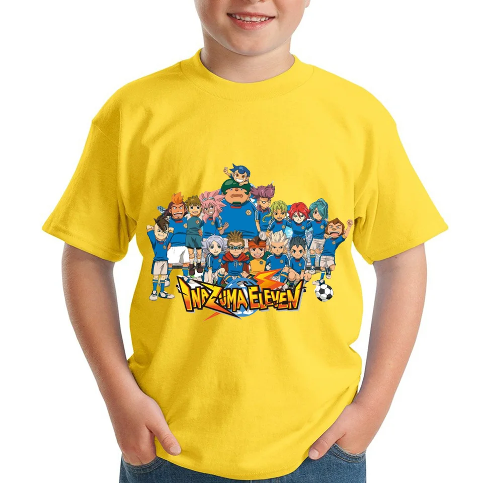 Nové Inazuma jedenásť go Kids t tričko letné dievčatá roztomilé karikatúrne grafické topy pevné farby Krátke rukávy Tees Deti ležérne tričká