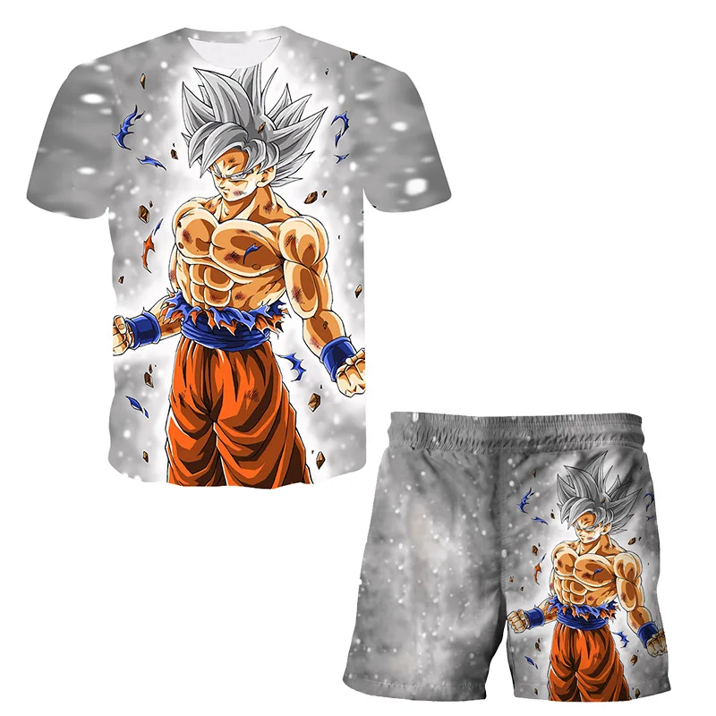 Nové Japonsko Karikatúra Dragon Ball Z Tričko Detské tričko Detské tričko+Tričká Dvojdielne letné chlapci Tričko+šortky na plážové nohavice