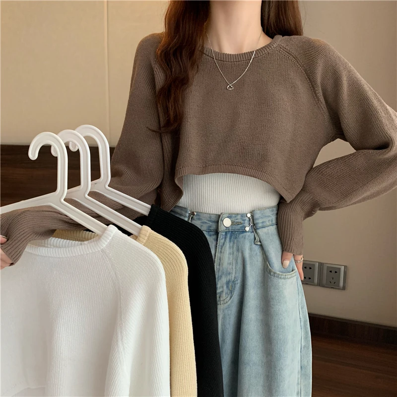 Nové jesenné ženy Spevný sveter O-Neck Loose Sweater Pullover Top Swind Swirs Tirls Femme pletené mimozemské skoky