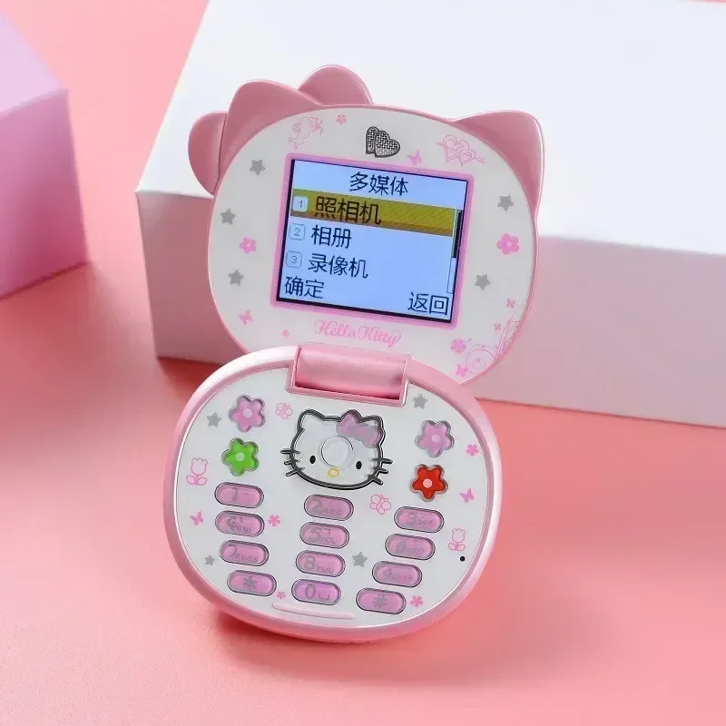Nové kawaii sanrio ahoj mačiatko flip telefón Karika