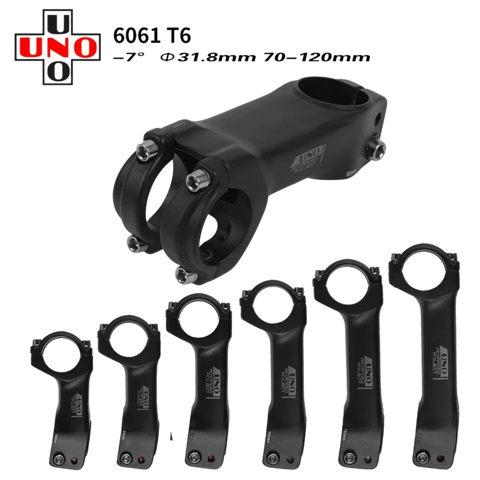 Nové kmeňové bicykle Uno MTB Coad -7 -Stupel Ultralight Hliníkovej zliatiny STEM 28.6*31,8 mm 70-120 mm cyklistické doplnky cyklistických bicyklov