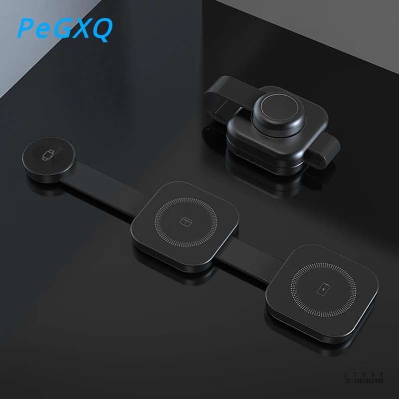 Nové kompaktné cestovné nabíjačky zložené 3-v-1 magnetické bezdrôtové nabíjanie pre iPhone 15 14 13 12 Pro Max, pre Apple Watch a AirPods