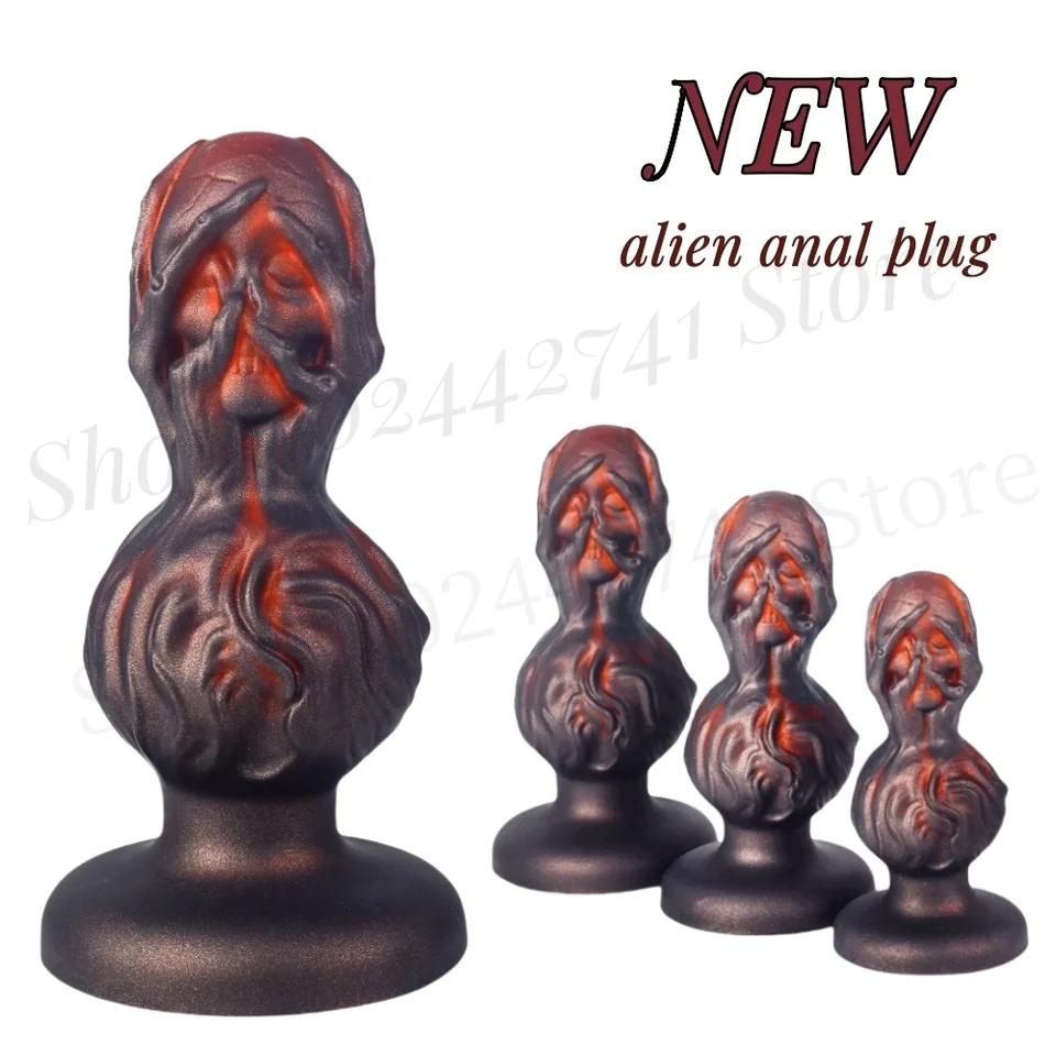 Nové kostrové monštrum análny dildo mäkký silikónový plutcový plug sex hračky Žena Muž Zadná zástrčka Zadná zástrčka konečník korálky Big Alien Buttplugs