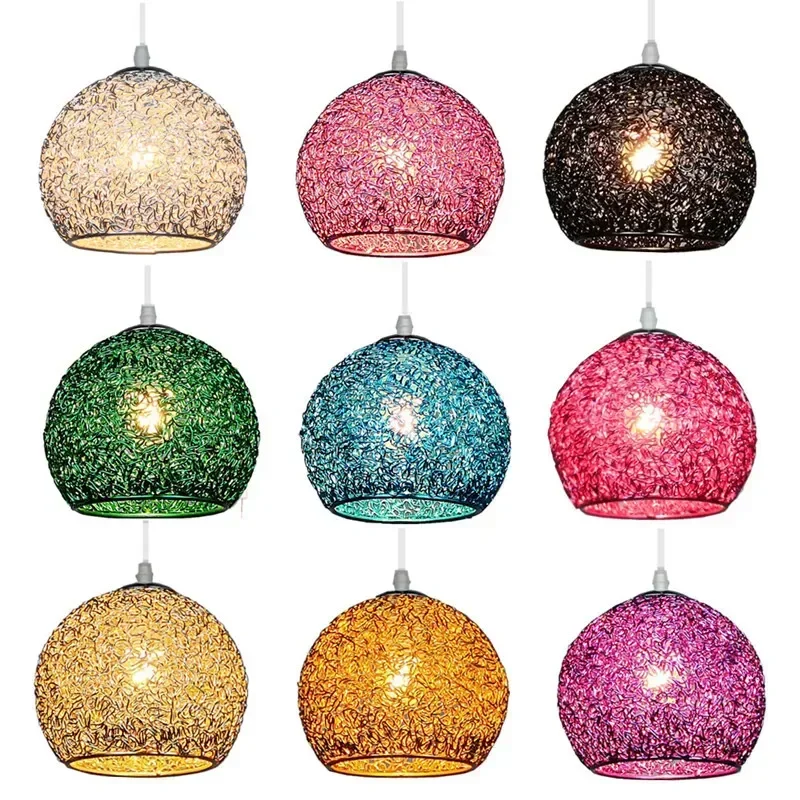 Nové kreatívne nordické farebné macaron hliníkové drôtové lustre Prispôsobené moderné jednoduché jednoduché svietidlá