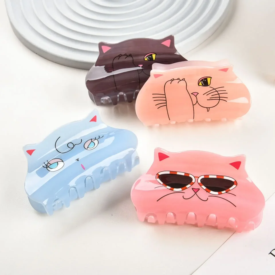 Nové kreslené slnečné okuliare Cat Paw Clip Acryl Material Jednoduchý a prispôsobený štýl žralok