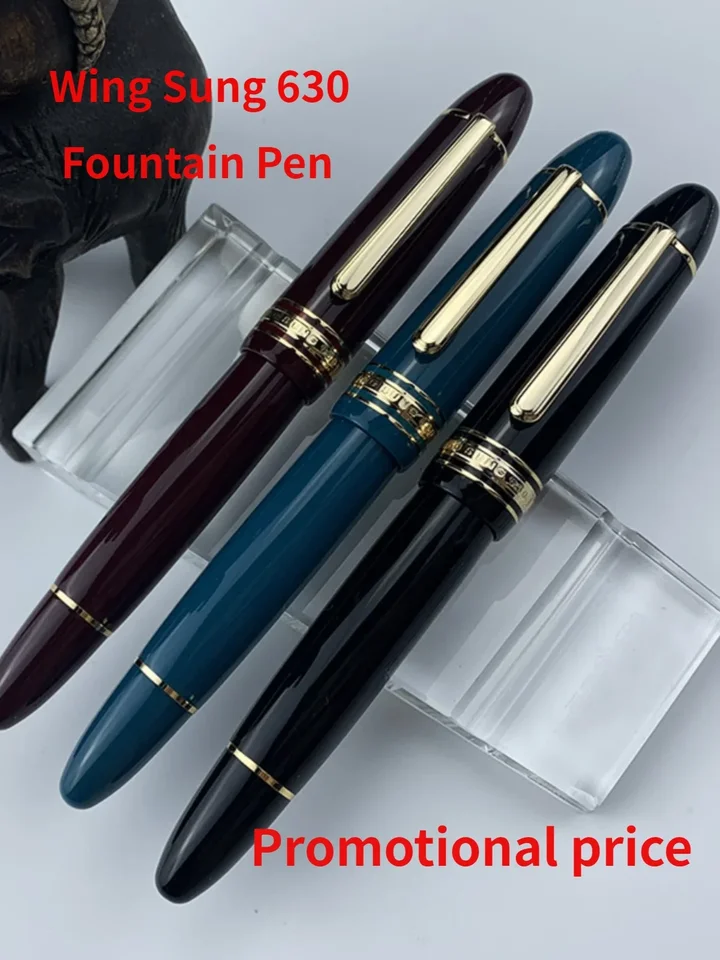 Nové krídlo Sung 630 Brief Fountain Pen Iraurita Nib 0,5 ~ 0,7 mm hrot piestovu živicu Zlato klip Per Perocery