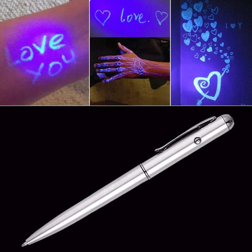 Nové LED UV LIGHT Ballpoint Pen s neviditeľným atramentovým novinkom darček študent písanie maľba kancelárske potreby školské kancelárske umenie