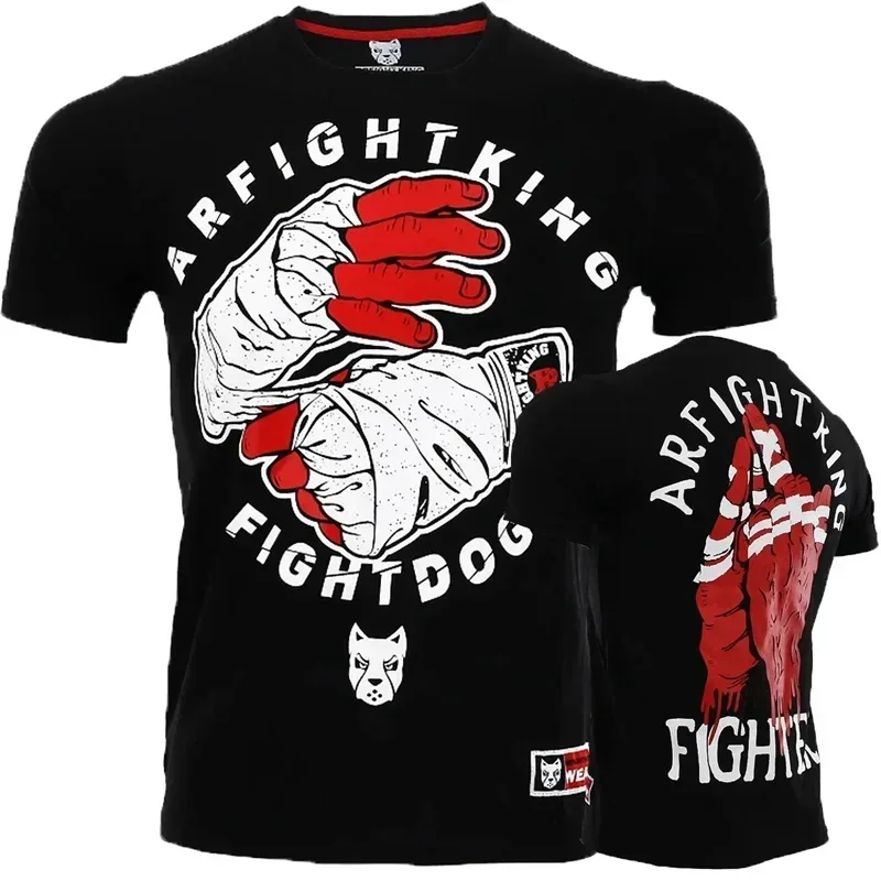 Nové letné 3D Muay Thai Fighting Box Tlač Tričko módne športové telocvične Krátke rukávy KLOŽNÉ HIP HOP HOCK CLESTING TEE TOPE TOP