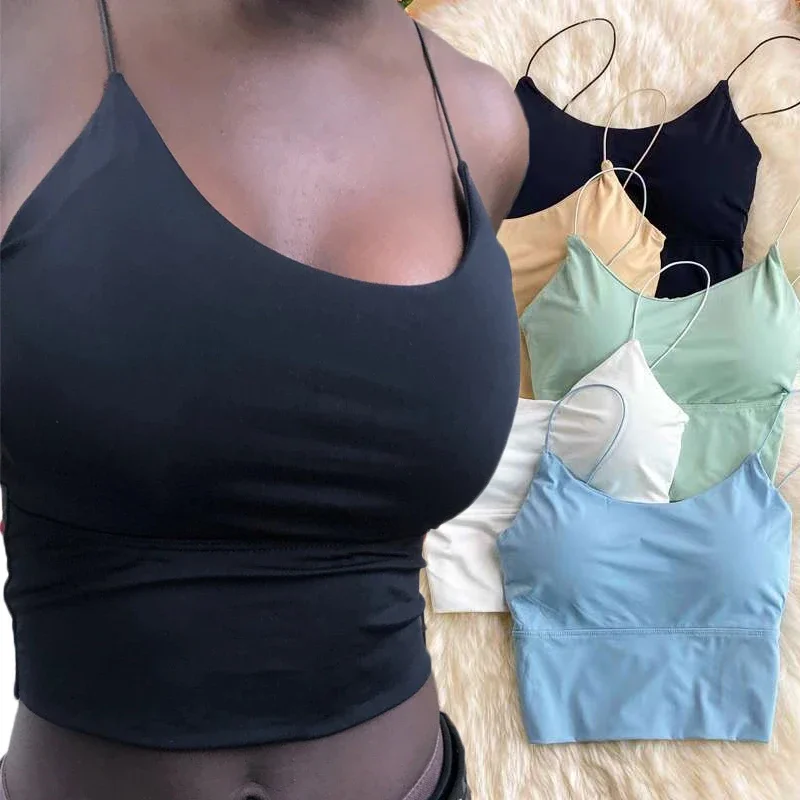 Nové letné hodvábne ľadové hodvábne vesty Top ženy Sexy vstavané v podprsenke mimo rukávov bez rukávov Camisole spodná bielizeň