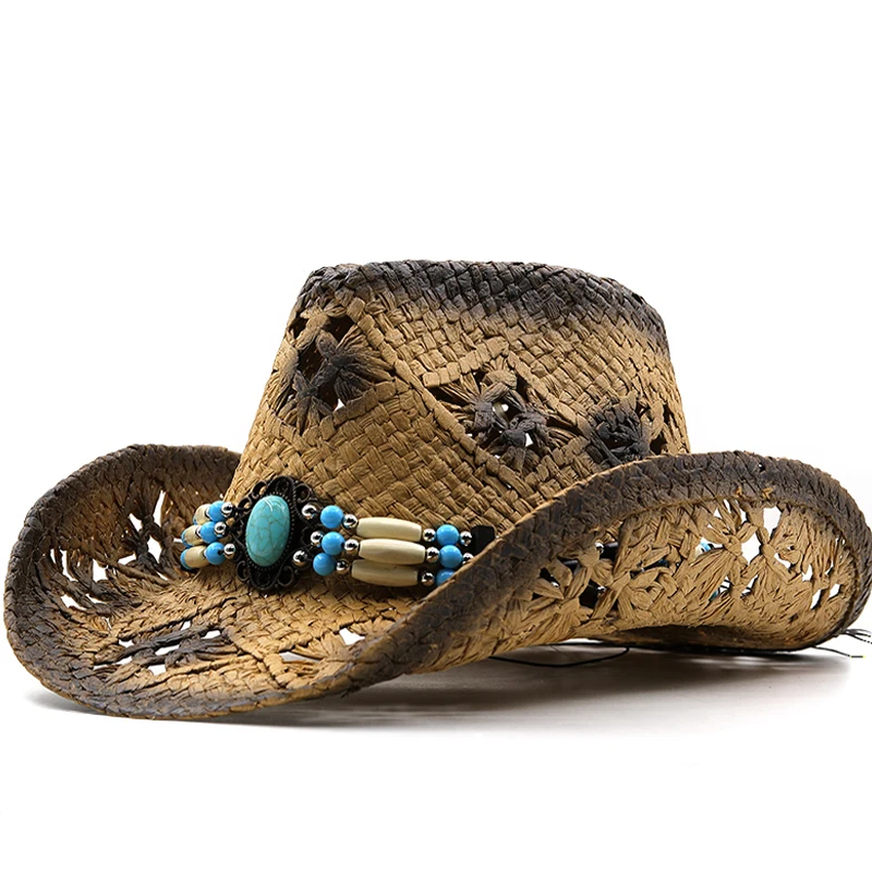 Nové letné khaki farby postrek Lafite Slaw Cowboy klobúky Summer muži Ženy Široký okraj ochrana pred slnkom klobúk Panama plážová čiapka Dospelá