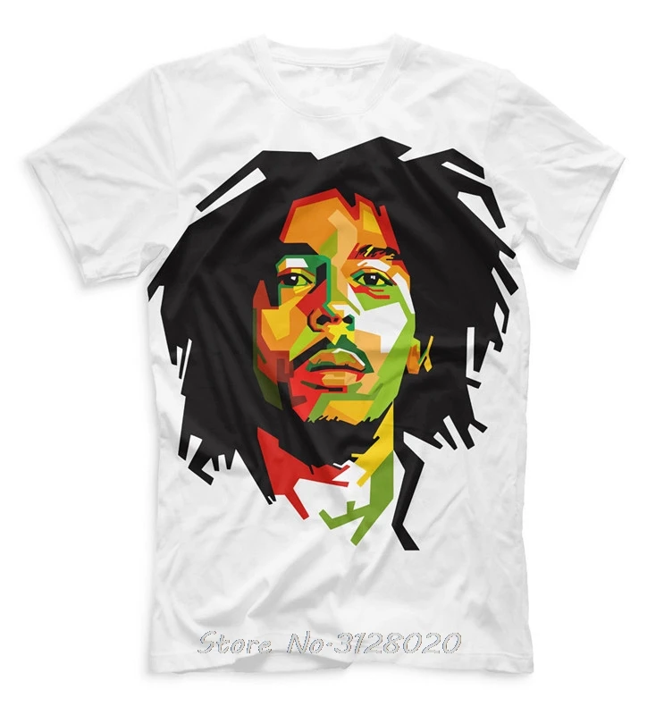 Nové letné módne tričko Bob Marley Nové tričko Rasta Flag Reggae Jamajka Cool Designe HQ Tlač