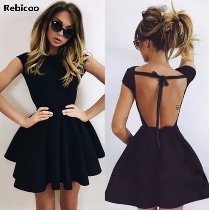 Nové letné šaty Ženy Sexy šaty šnurované dutiny vonku s krátkym bodycon A-lis Mini Night Club Party Dresses