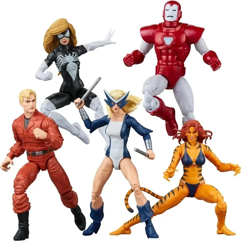Nové Marvel Legends West Coast Avengers Ironman Tigra Spider Woman Mockingbird Hank Pym 5-pack 6 