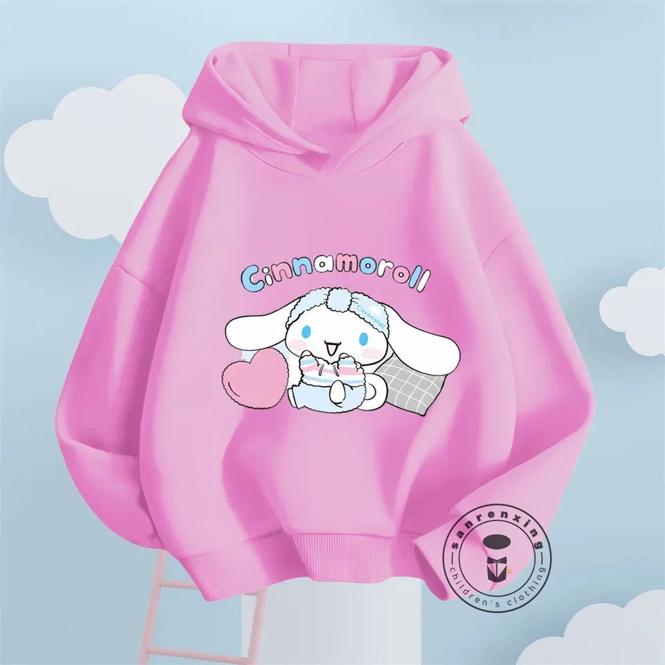 Nové miniso cinnamoroll mikina detské oblečenie dievčenské mikiny jarné chlapci s dlhými rukávmi mikiny sanrio kreslené topy s kapucňou