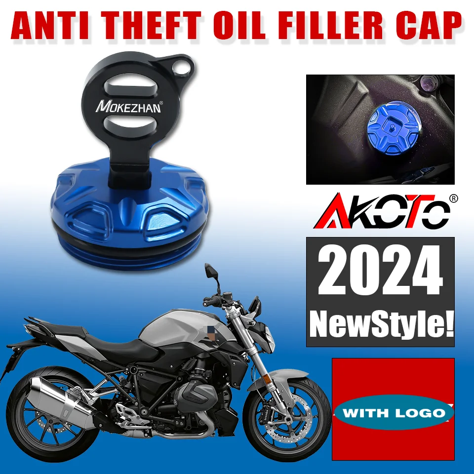 Nové motocykle proti krádeži oleja výplňového krytu motorového oleja pre BMW R1250 R1250R R1250RS 1250 RS R 1250RS 1250R 2019-2024
